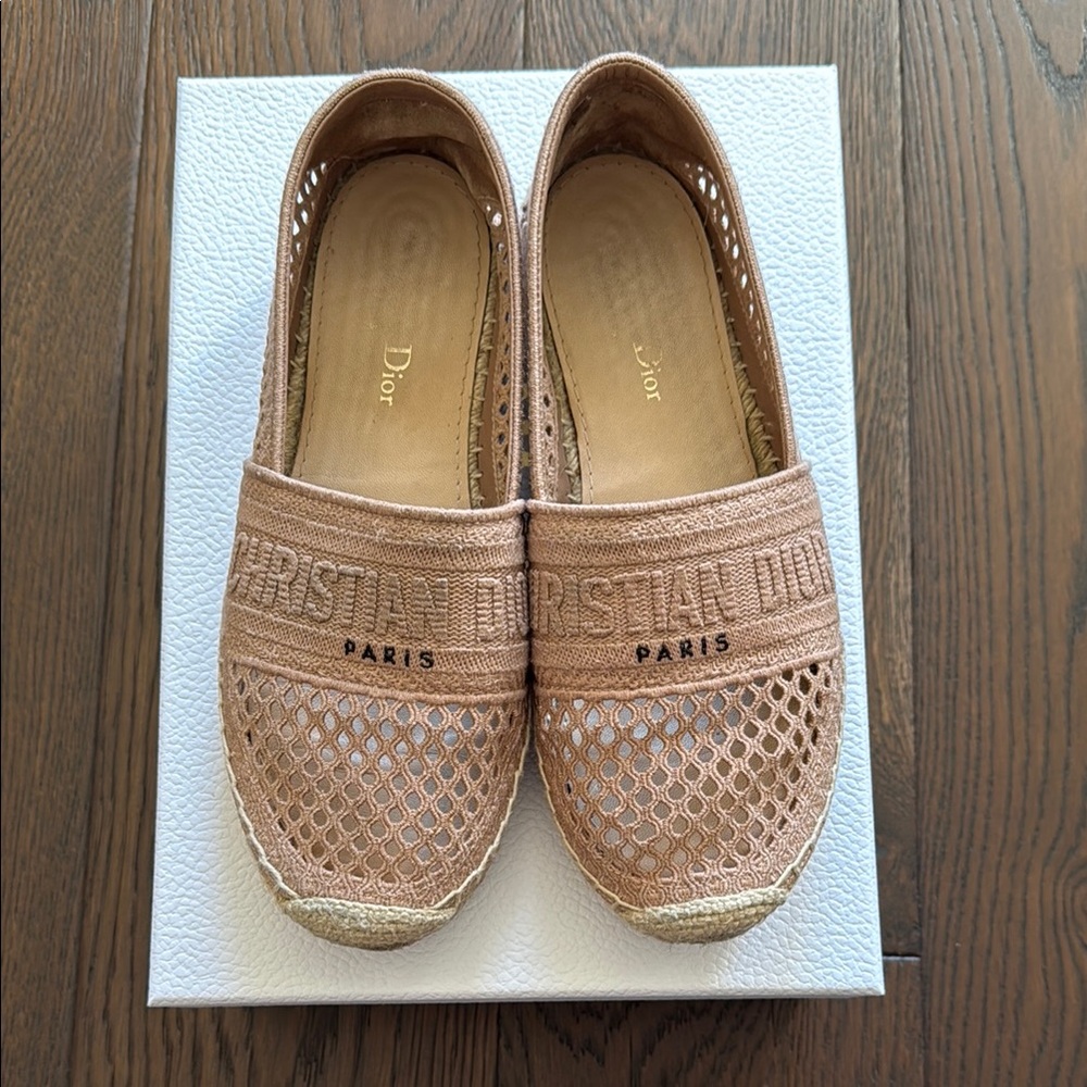 AUTHENTIC Christian Dior Nude Mesh Espadrilles (RARE color)